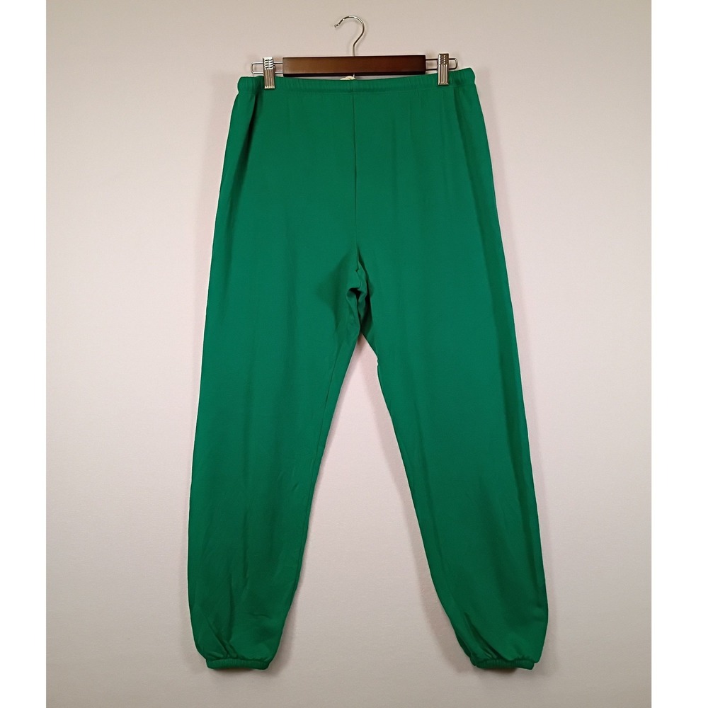 Retro Sporty Unbranded Unisex L Green Elastic Waist Jogger Sweatpants